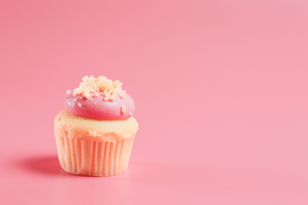 Birthday Cake On Color For Backgroundの写真素材