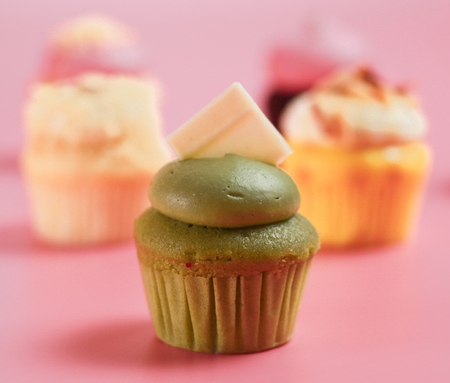 Birthday Cake On Color For Backgroundの写真素材