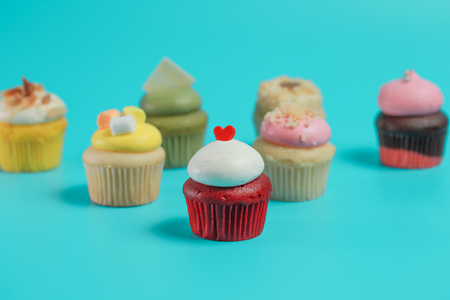 Birthday Cake On Color For Backgroundの写真素材