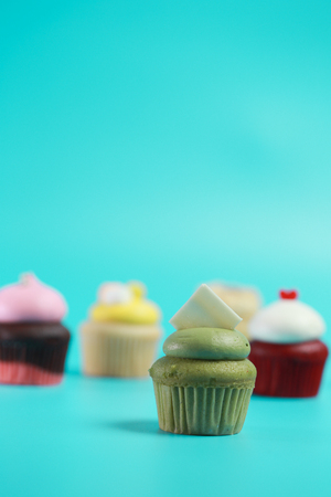 Birthday Cake On Color For Backgroundの写真素材