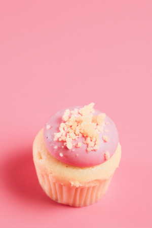 Birthday Cake On Color For Backgroundの写真素材