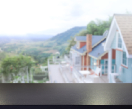 Table Top And Blur Building Of The Backgroundの写真素材