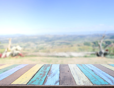 Table Top And Blur Nature For The Background