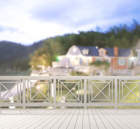 Balcony And Terrace Of The Blur Exterior Backgroundの写真素材