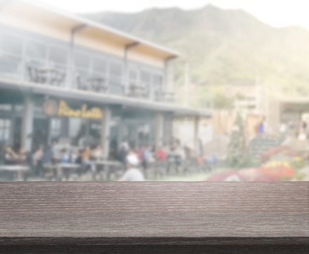 Table Top And Blur Building Of The Backgroundの写真素材