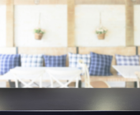 Table Top And Blur Dining Room Of The Background