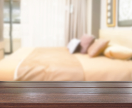 Table Top And Blur Background In The Bedroomの写真素材