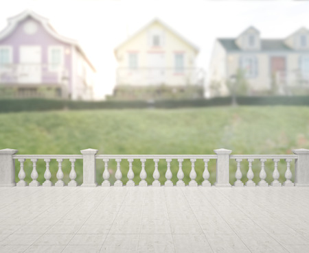 Balcony And Terrace Of The Blur Exterior Backgroundの写真素材