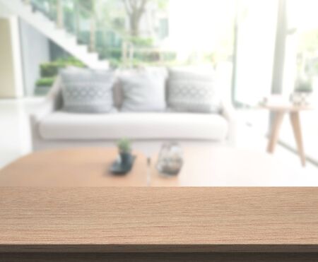 Table Top And Blur Living Room Of The Backgroundの写真素材