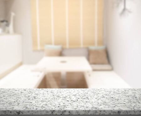 Table Top And Blur Dining Room Of Backgroundの写真素材