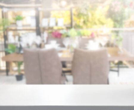 Table Top And Blur Dining Room Of Backgroundの写真素材