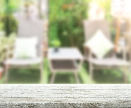 Table Top And Blur Living Room Of  Background