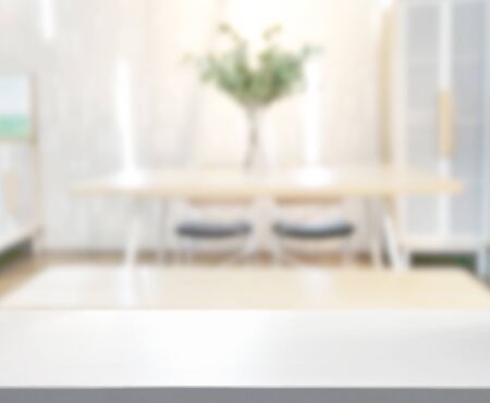 Table Top And Blur Dining Room Of Backgroundの写真素材
