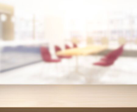 Table Top And Blur Dining Room Of The  Backgroundの写真素材