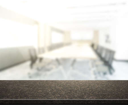 Table Top And Blur Office Of The Background