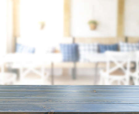 Table Top And Blur Restaurant Of The Background