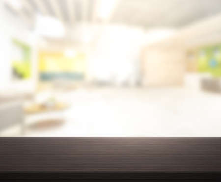 Table Top And Blur Office Of The Background