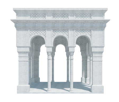 3d Render Building Structure On White Backgroundの写真素材