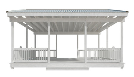 3d Render Building Structure On White Backgroundの写真素材