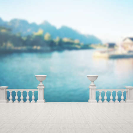 Balcony And Terrace Of Blur Nature Background