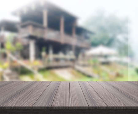 Table Top And Blur Exterior Of Backgroundの写真素材