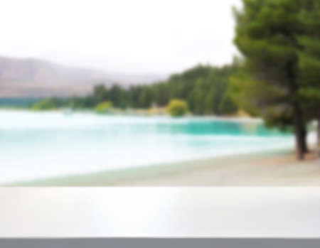 Table Top And Blur Nature For  Background