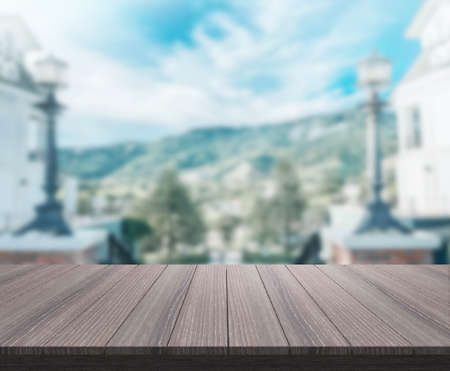 Table Top And Blur Exterior Of Background