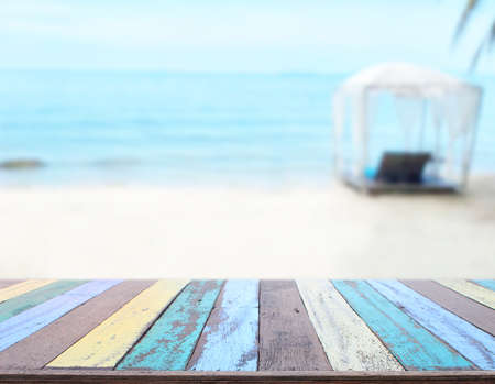 Table Top And Blur Nature For  Backgroundの写真素材