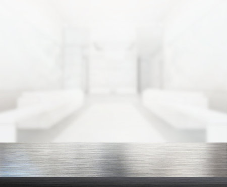 Table Top And Blur Office Of Backgroundの写真素材