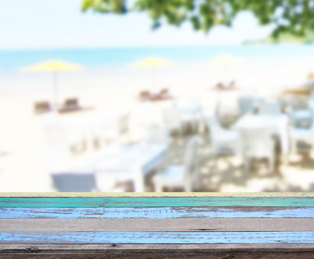 Table Top And Blur Restaurant Of Backgroundの写真素材