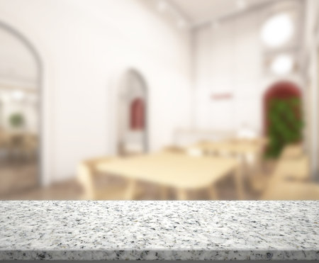 Table Top And Blur Restaurant Of Backgroundの写真素材
