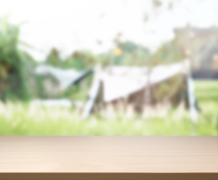 Table Top And Blur Exterior Of Backgroundの写真素材