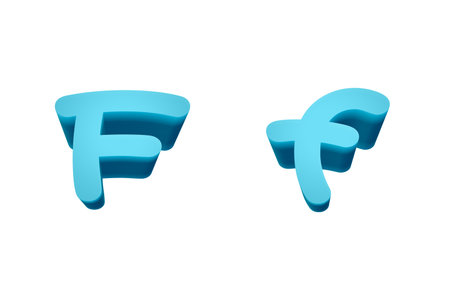 3d rendering Font  Cartoon style lowercase And uppercase Lettersの写真素材