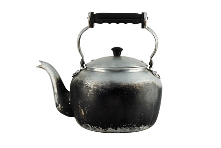 Old kettle isolated on white background 