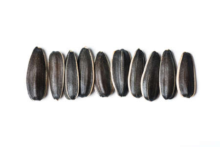 Sunflower seeds isolated on white background