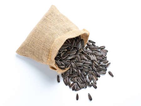 Sunflower seeds isolated on white background