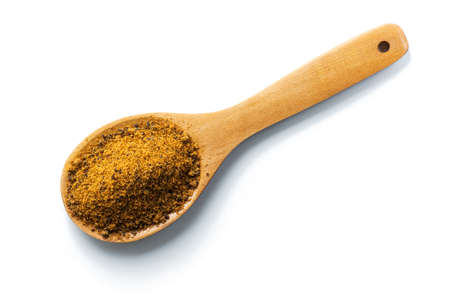 Brown sugar isolated on white backgroundの写真素材