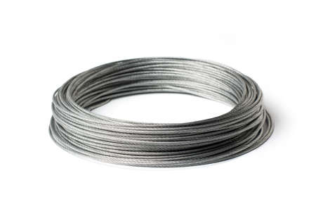 wire rope isolated on white background. object picture for graphic designerの写真素材