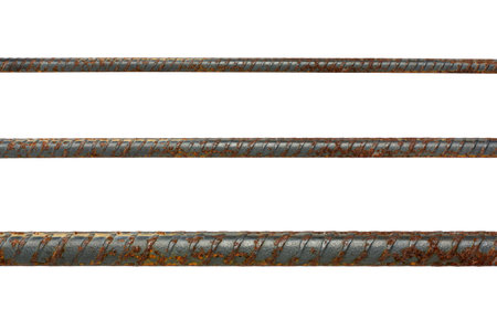 steel rod isolated on white backgroundの写真素材