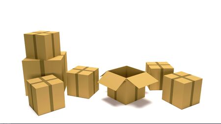 Boxes post for shippingの写真素材