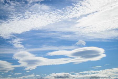Beautiful blue sky with cloud backgroundの写真素材