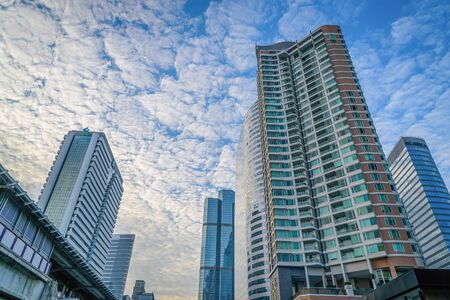 Cityscape on beautiful blue sky background  in Bangkok, Thailandの写真素材