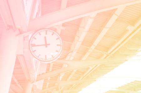 Closeup Clock at the sky-train stationの写真素材
