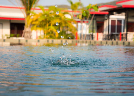 Water Drop on Calm Surface. Selective focusの写真素材