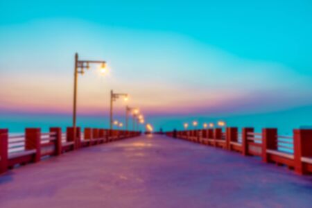 Scenic view red pier at twilight. Vintage toneの写真素材