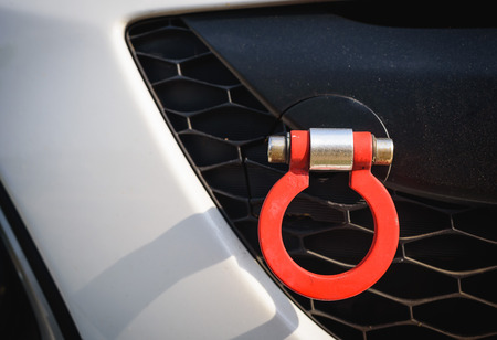 Red towing hook vehicle.