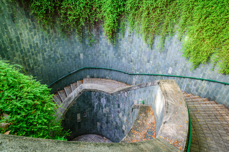 Spiral staircase at Fort Canning Park, Singaporeのeditorial素材