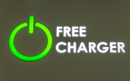 Free charger station in the airport for traveler.の写真素材