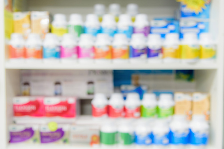 Pharmacy interior with blurred backgroundの写真素材