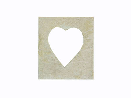 Heart shaped frame made of sand の写真素材
